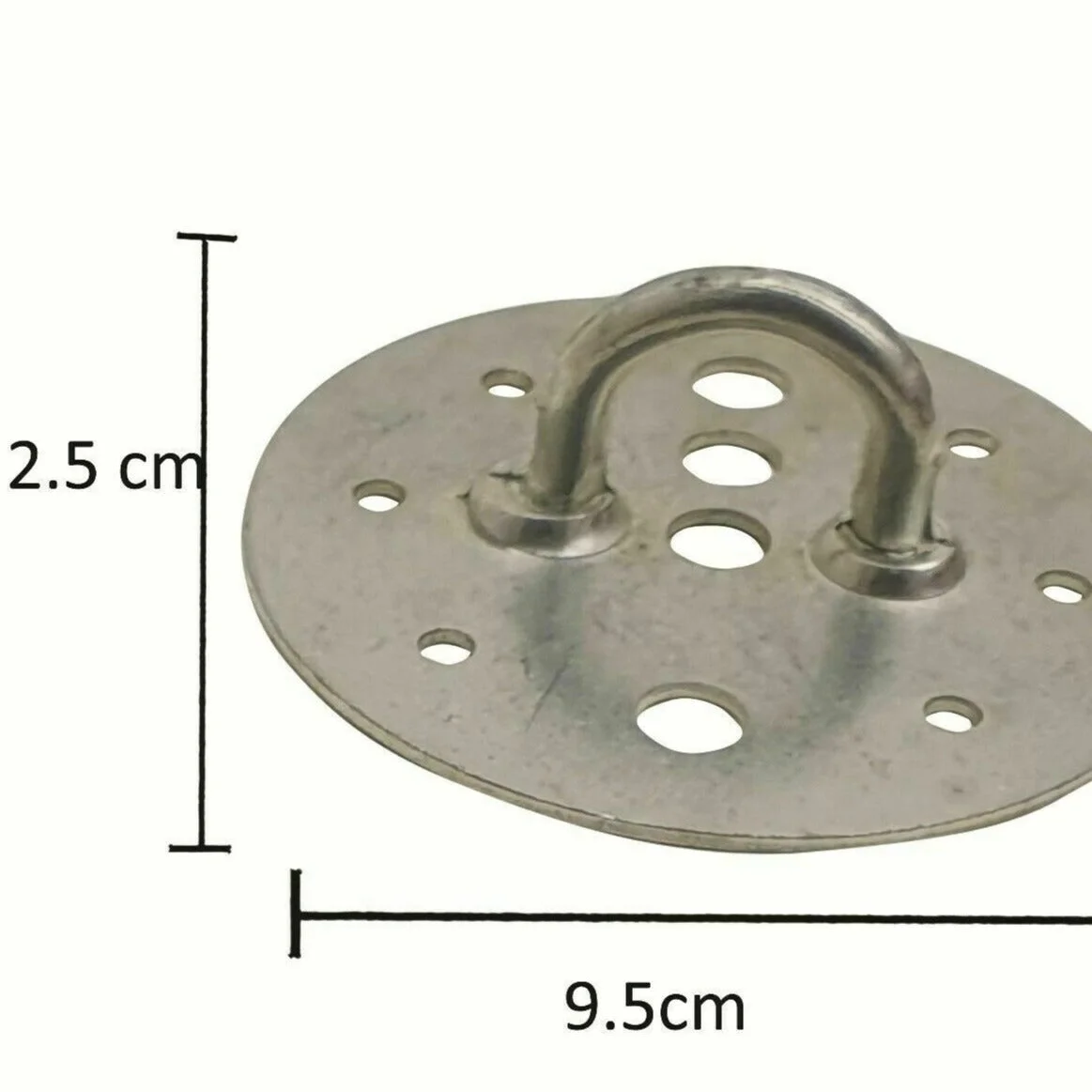 Heavy duty ceiling hook, silver galvanised metal with multiple screw‑in holes, 5 kg load capacity.