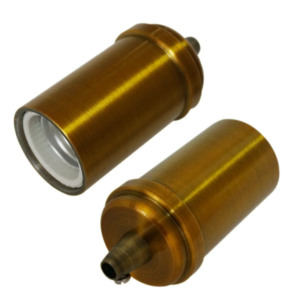 Rose gold metal E27 Edison screw lamp holder, single socket for ambient lighting, CE certified, ideal for vintage fixtures.