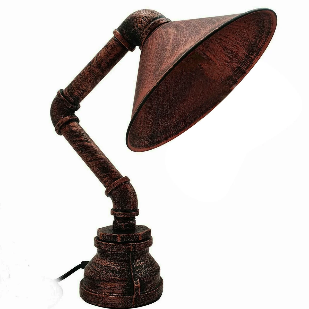 Steampunk desk lamp, water pipe shade, brushed copper finish, 22cm diameter, 10cm height, brand new