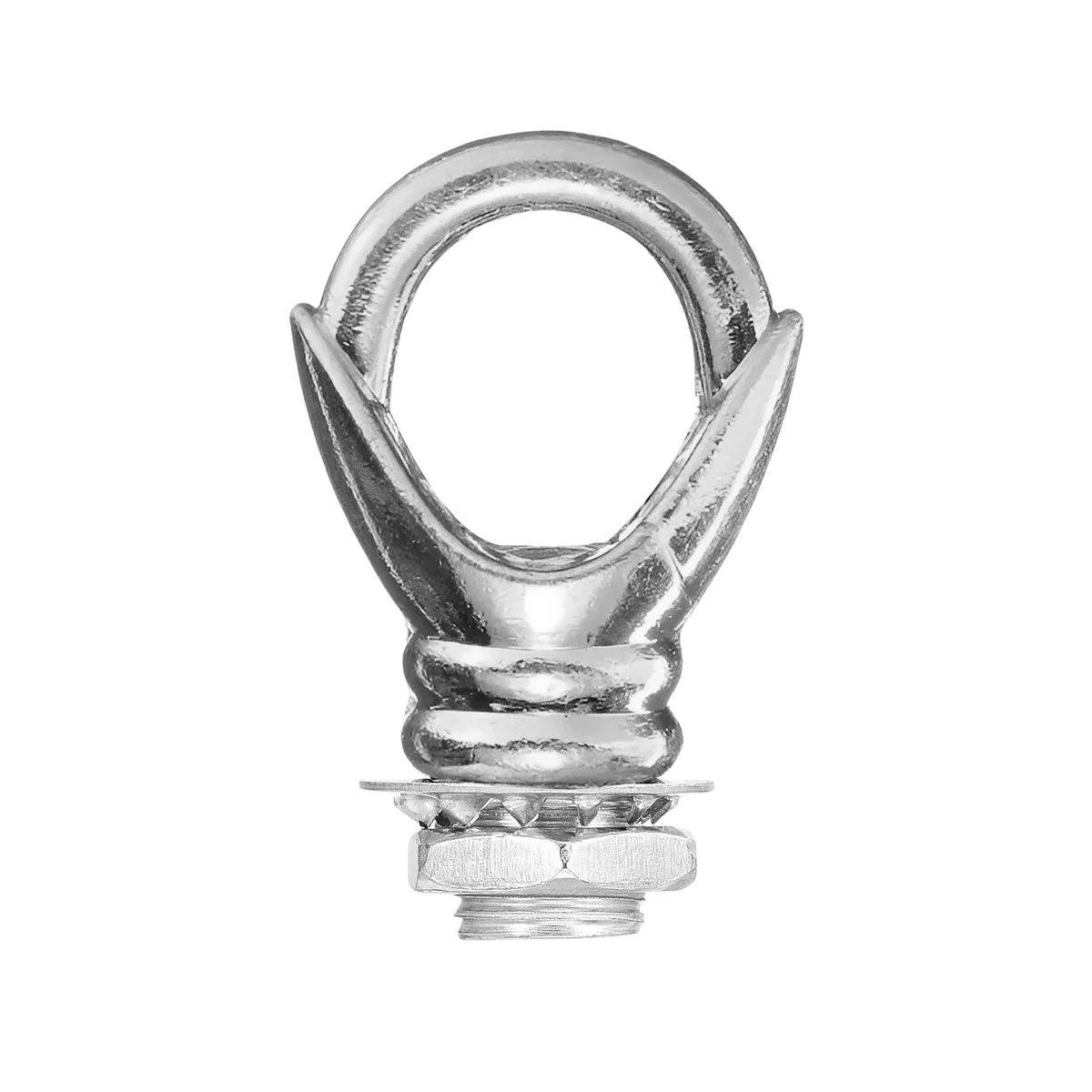 Aluminum ceiling hook ring fits 10mm threaded fittings, 31mm length, 10mm width, 20mm gap—versatile for hanging lights.