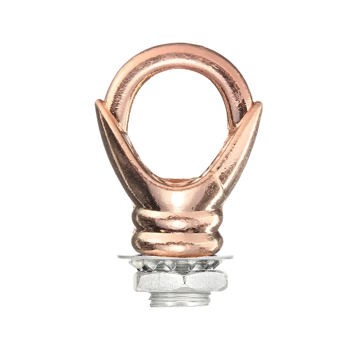 Aluminium 10mm threaded ceiling hook for chandelier, 31mm curved hook ring, suitable for pendant lights.