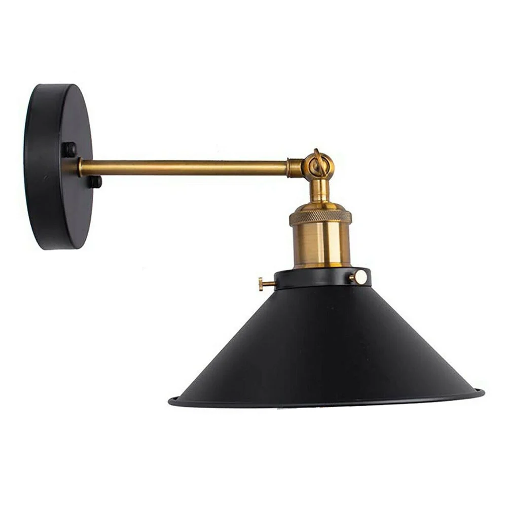 Sleek black wall mounted lamp with round canopy, 21 cm shade, 100 cm adjustable fabric cable, exemplifying luxury black wall sconces