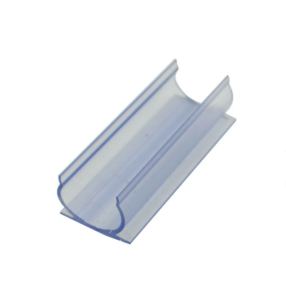 17mm round mounting clip for LED neon flex, 5cm length, used to attach power cords for neon rope lights.