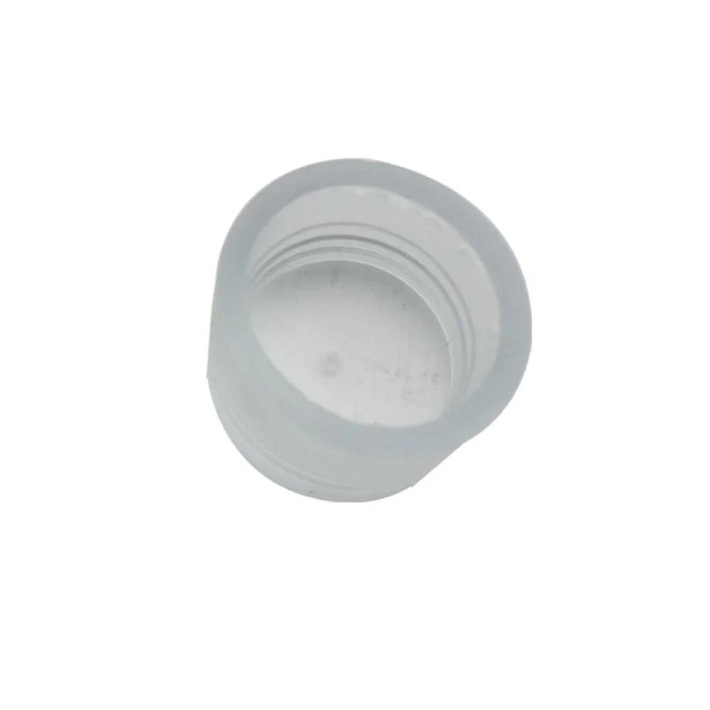 17mm round end cap for flexible LED neon RGB strips, part of neon flex accessories, shown with bright neon light.