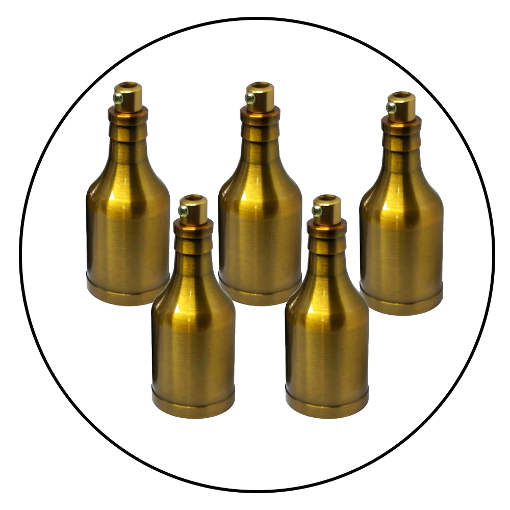 Yellow brass bottle‑shaped E27 lamp holder for antique lamp fixtures.