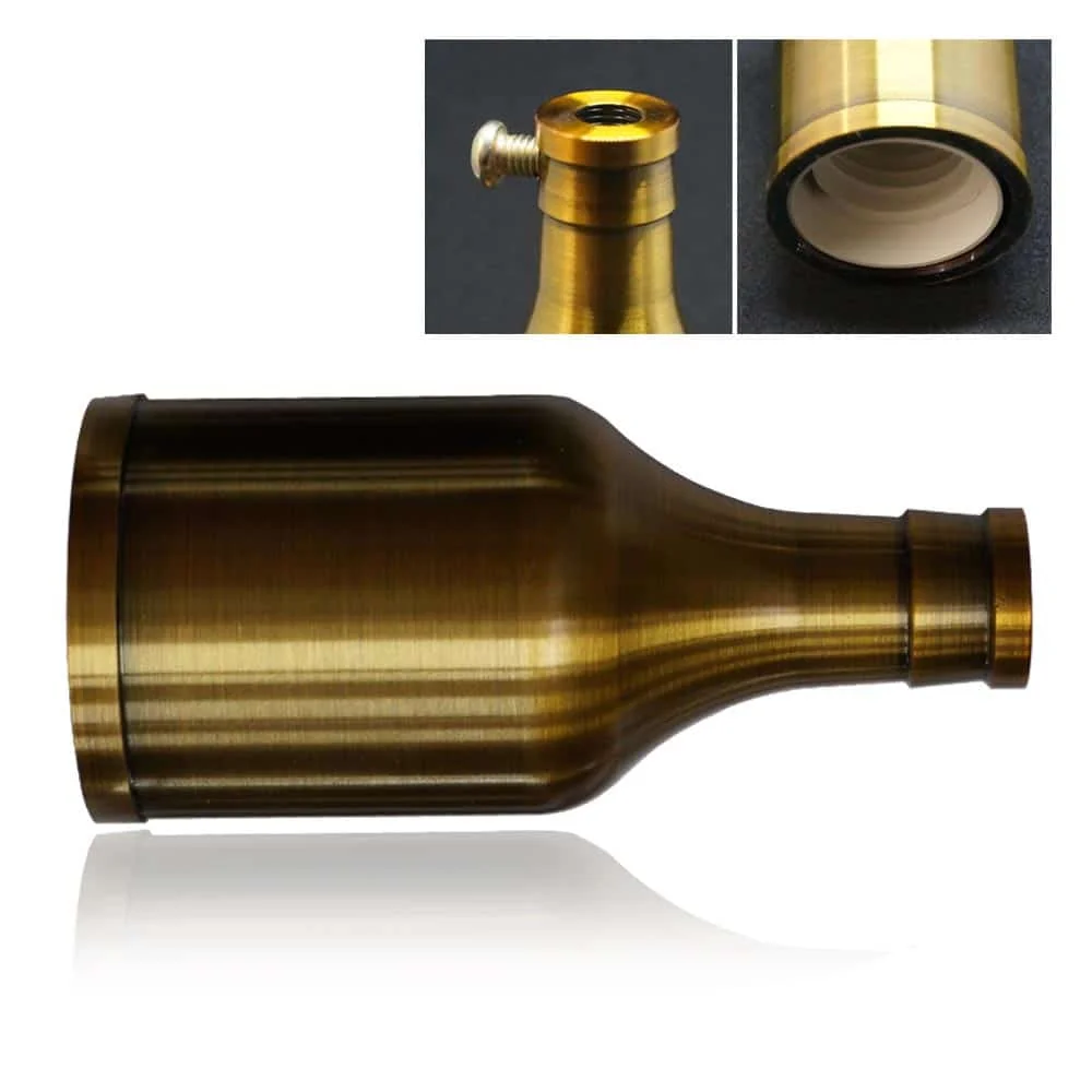 Yellow brass portable bulb socket with E27 screw‑on design for antique lamps