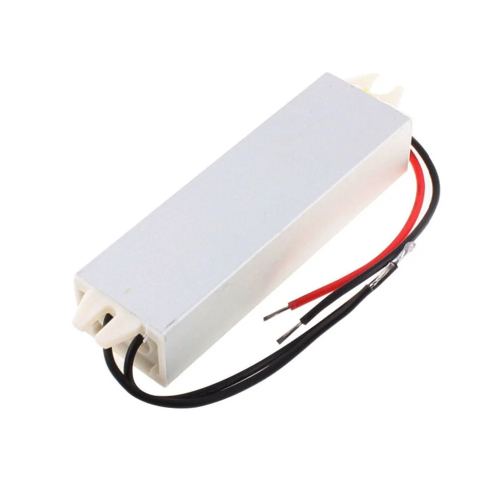 Aluminum alloy 10W LED driver, IP67 waterproof, with rubber‑sealed cable for constant DC24V output.