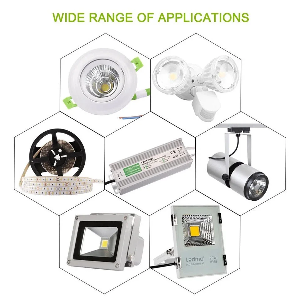 Aluminium cased unit of constant voltage LED driver with 24V DC 60W IP67 waterproof label