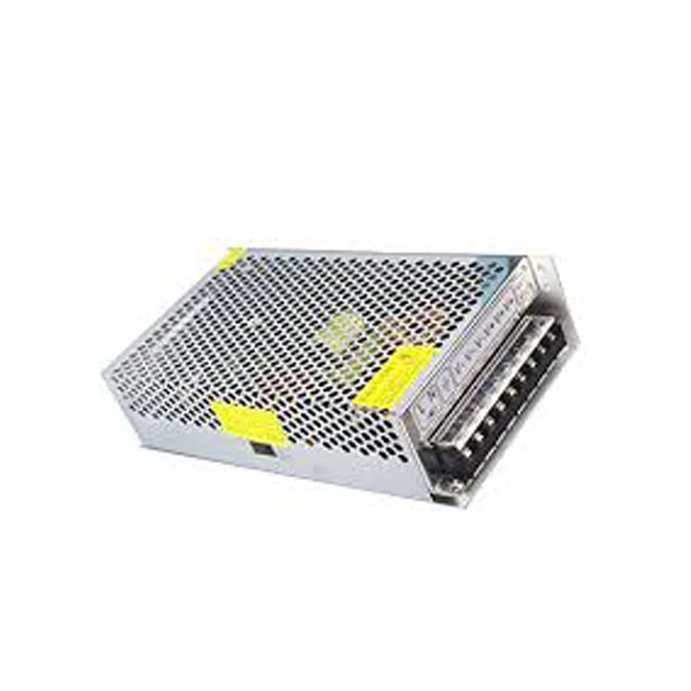 Compact 5V 100W regulated DC power supply in aluminium alloy housing with honeycomb heat sink.