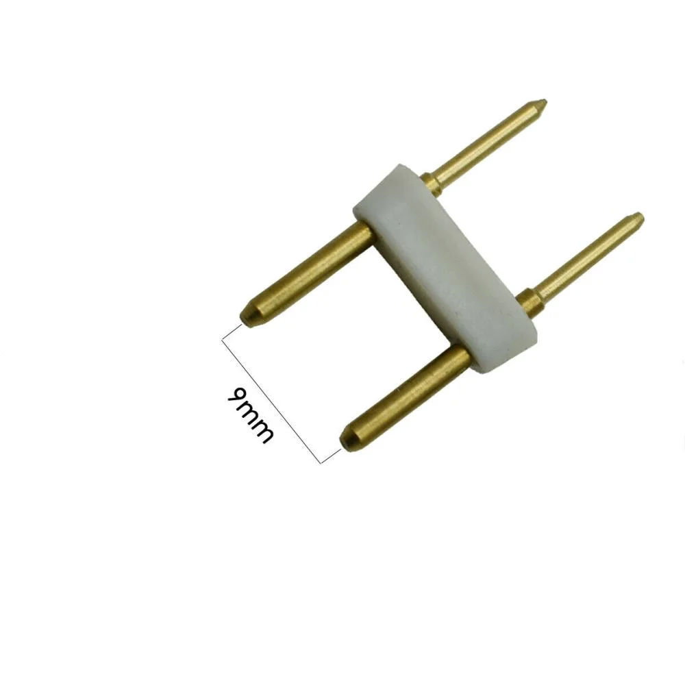 9mm metal pin used as LED neon flex accessories, shown in a close‑up with a small power cable connector