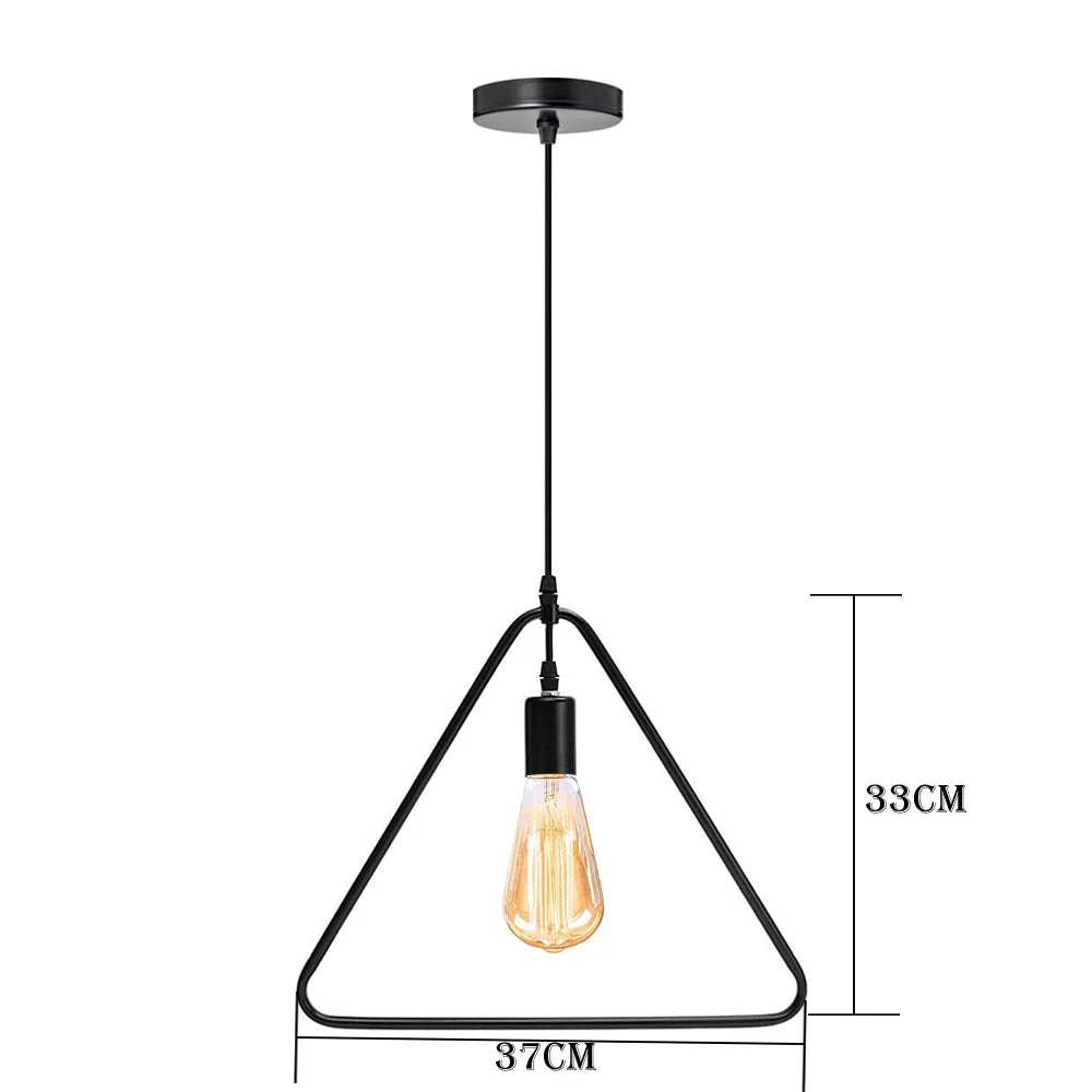 Black round pendant kitchen hanging lights with fabric-covered cable and 37cm diameter shade for kitchen island