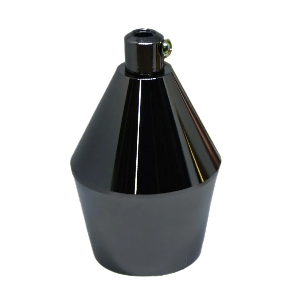 Brass pendant bulb holder, black aluminium body, E27 screw‑on socket for vintage bulb.