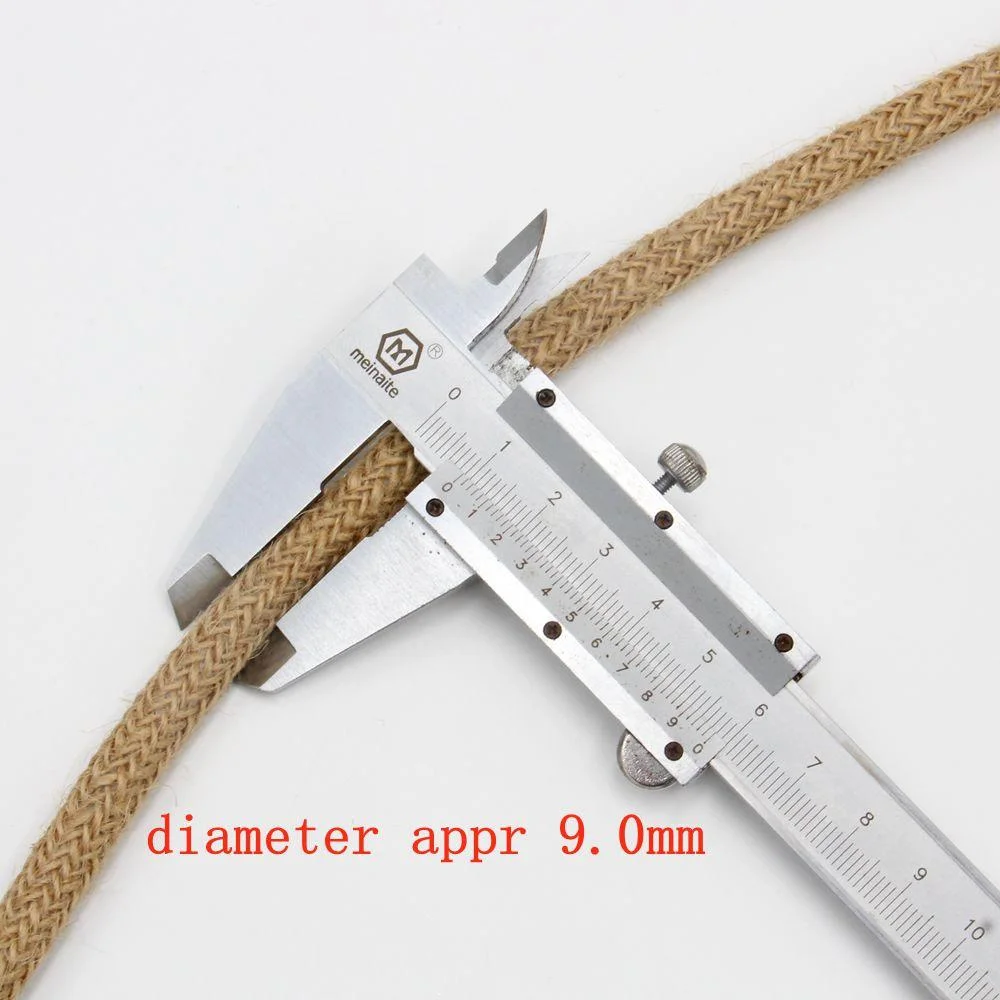 3-core round hemp fabric flexible lighting cord with braided design