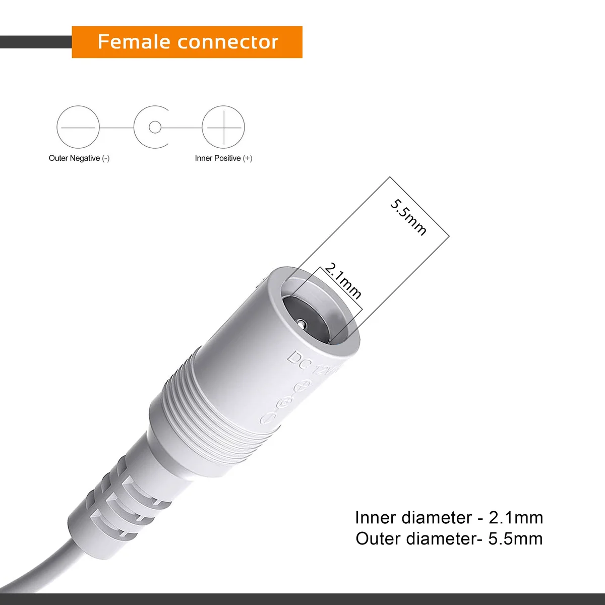 Compact indoor LED transformer in plastic housing with wired connections, 8‑12W, 300mA constant current power supply