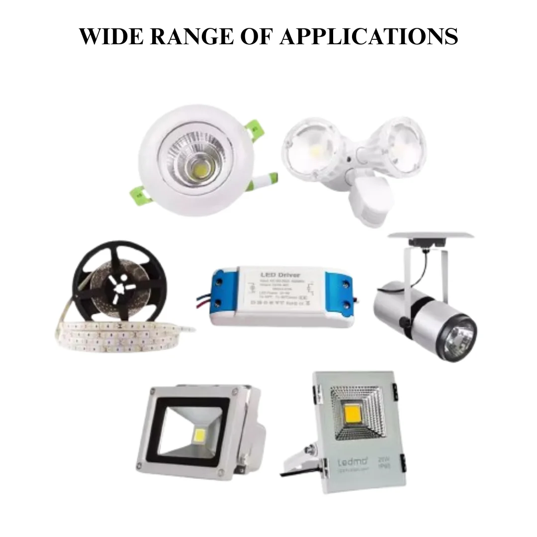 Compact 7W LED driver in fire‑resistant plastic with polycarbonate end caps and screw terminals