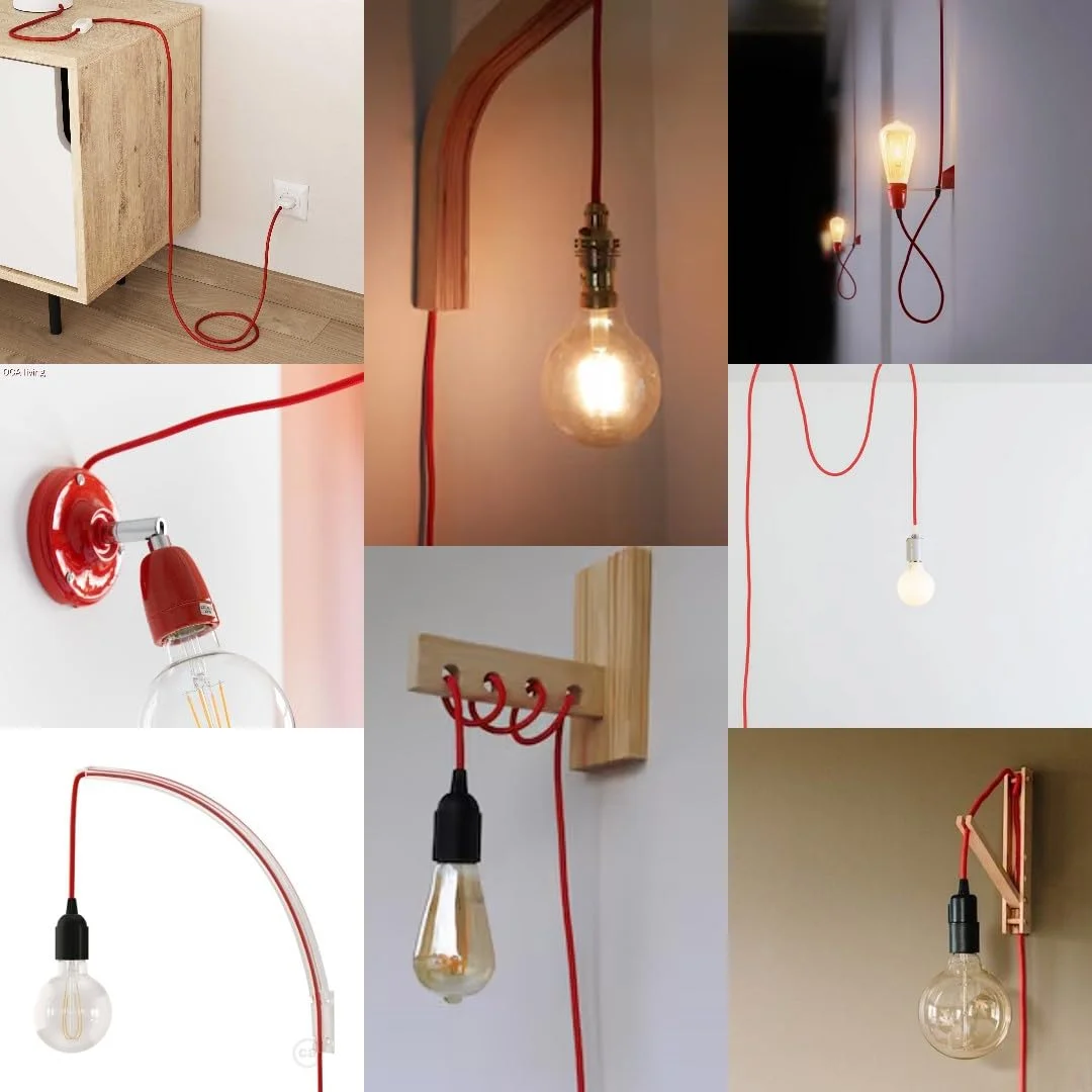 10‑meter 3‑core round flexible electrical cable, 7 mm outer diameter, braided fabric sheath, indoor use only.