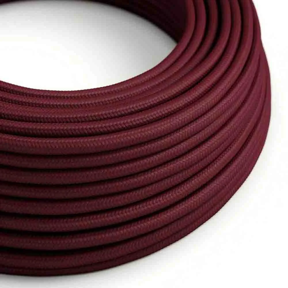 Round 3 core electrical cable, 10m length, double PVC and braided fabric.