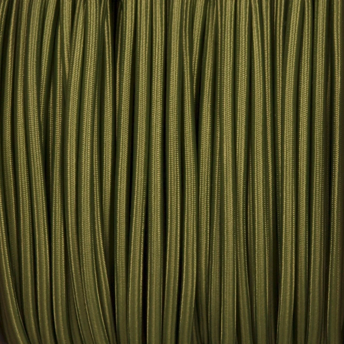 3 core fabric lighting cable with army green braided fabric, round shape, flexible, 1m/5m/10m lengths.