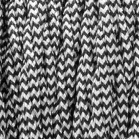 Black and white 2 core twisted cable with braided fabric jacket, flex cable spool, ready for indoor lighting projects
