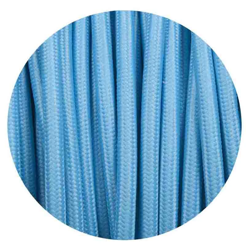 Vintage electric wire: flexible 6mm round cable with Italian braided fabric finish, 2 cores, electric contacts for indoor use