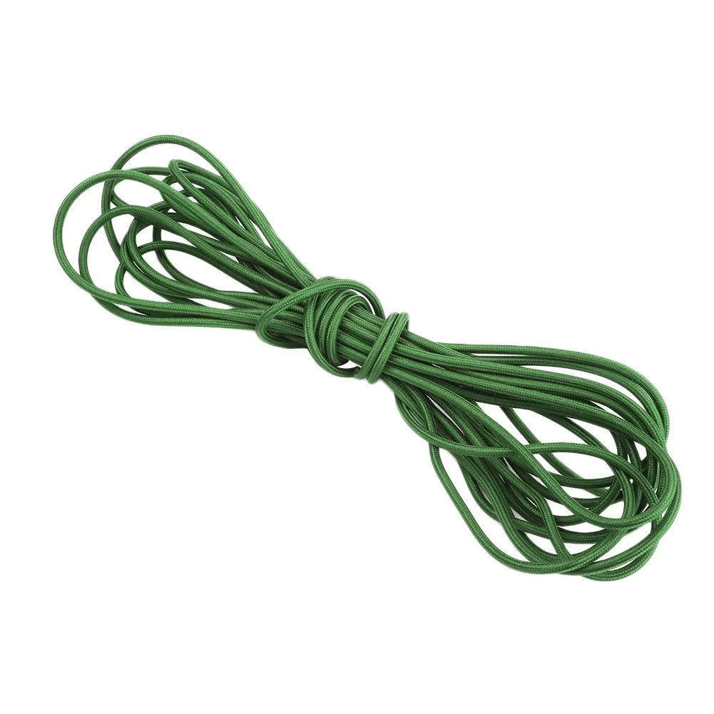Green round braided fabric decorative lighting cable, 2 core, flexible, 1m/5m/10m length, suitable for pendant and lamps