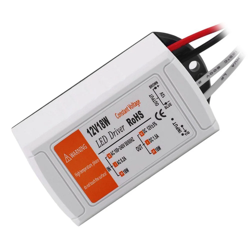 12V LED driver unit with compact ABS plastic housing, white front panel and dimensions 60×35×25 mm.
