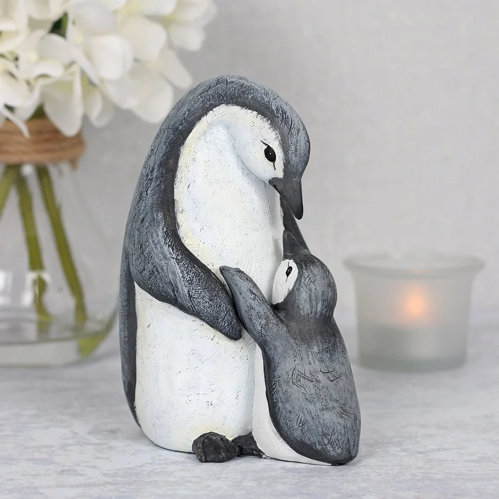 Small penguin ornament with "Mum Waddle I Do Without You" text, 13cm tall, black and white design, gift-ready packaging