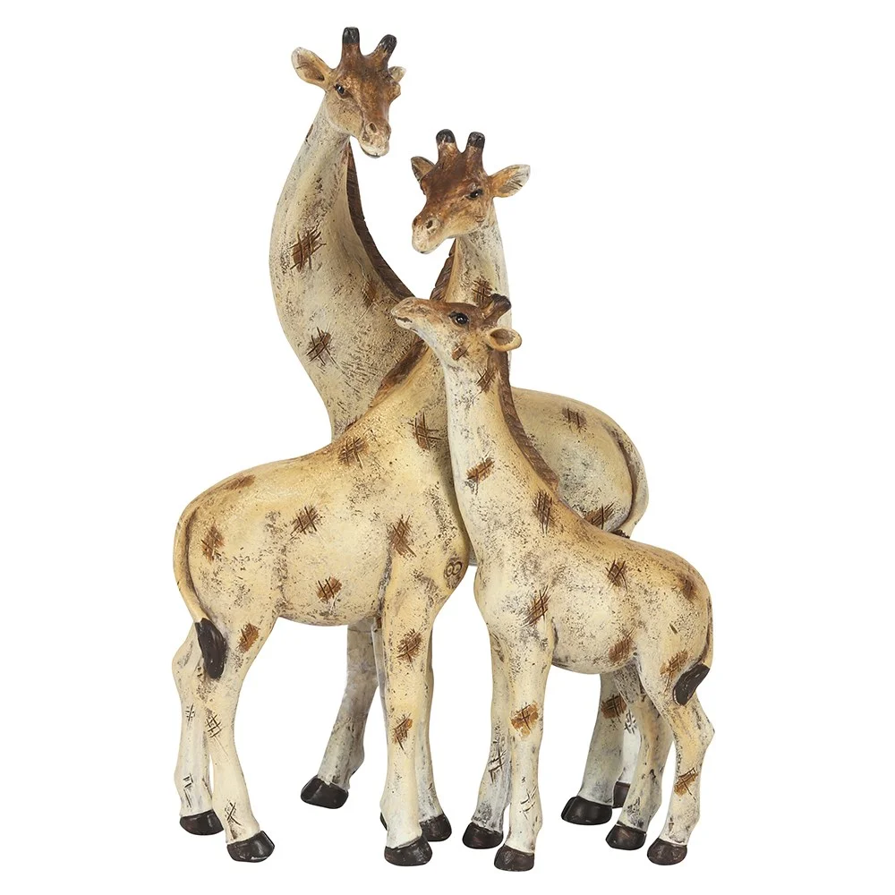 Spotted giraffe family ornament showing three giraffes fitting together, ideal gift with heartfelt packaging sentiment