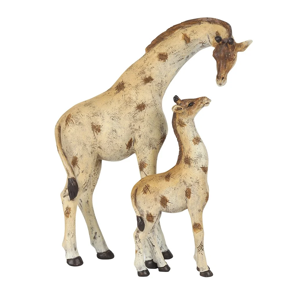 Mother and baby giraffe ornament standing together, ideal giraffe ornament gift for Mother's Day with packaging sentiment