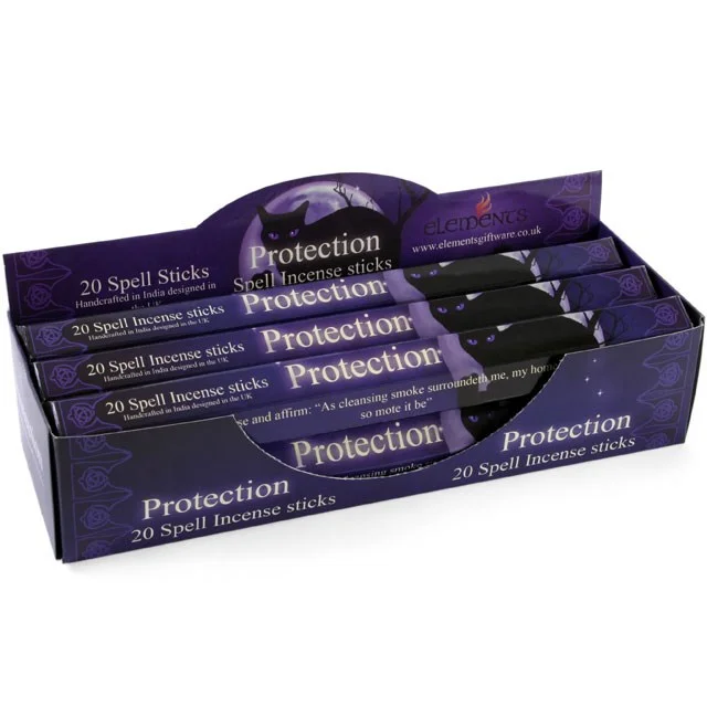 Set of 6 Lisa Parker Protection Spell incense sticks packs in a display box, each pack with 20 sandalwood-scented sticks