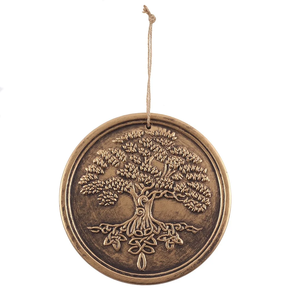 Bronze terracotta Tree of Life plaque by Lisa Parker with antiqued finish and detailed tree design