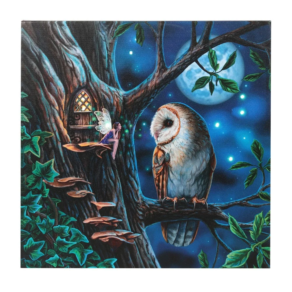 Fairy Tales artwork by Lisa Parker on a 30cm square light up canvas plaque with magical light details
