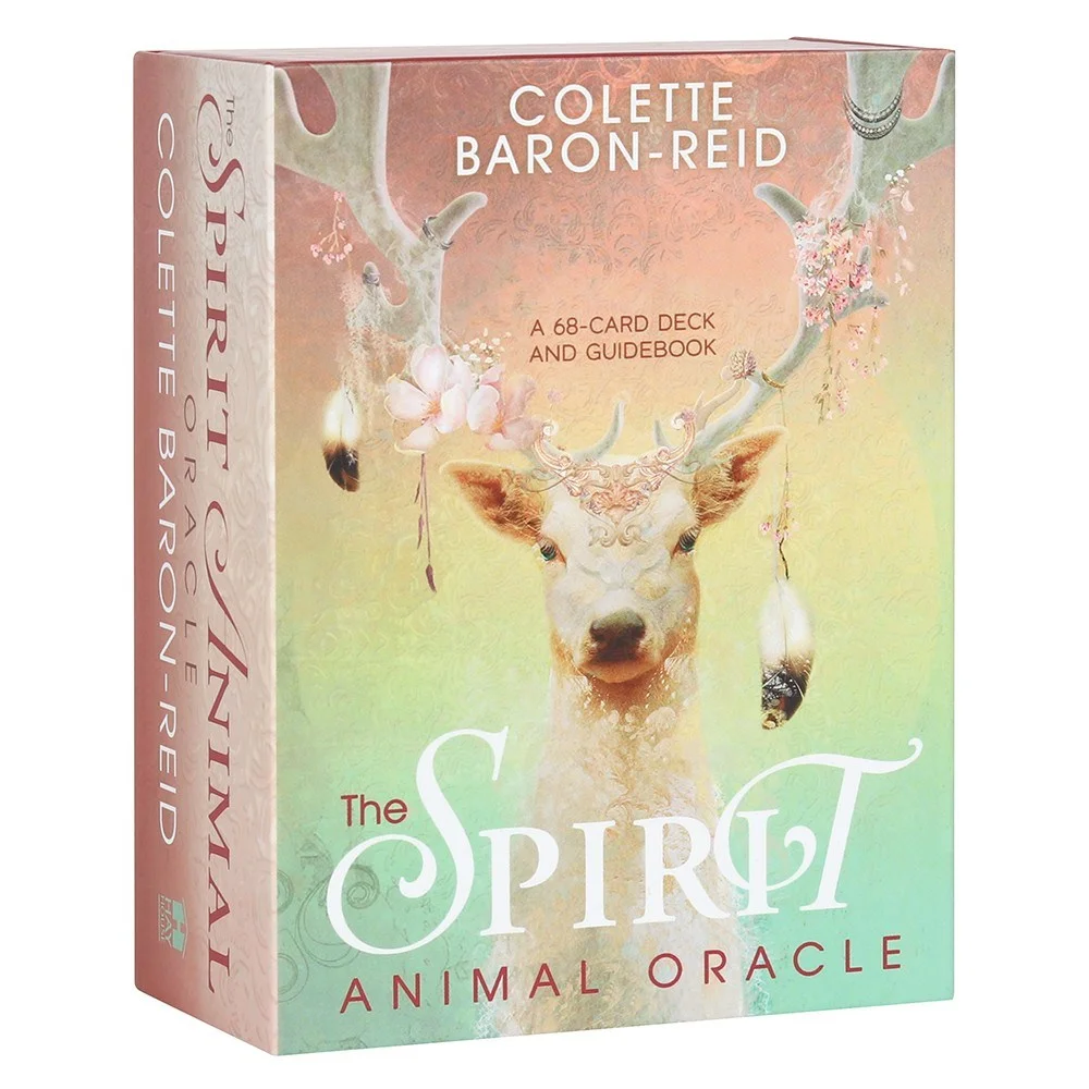 The Spirit Animal Oracle cards deck and guidebook in a folding box with animal illustrations by Jena DellaGrottaglia