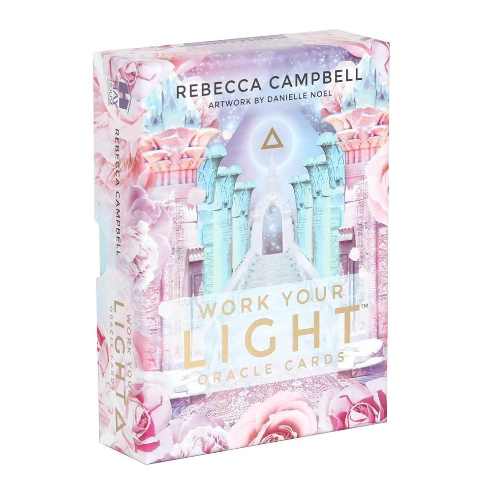 Work Your Light oracle card deck with 44 illustrated cards and guidebook by Rebecca Campbell in matching box