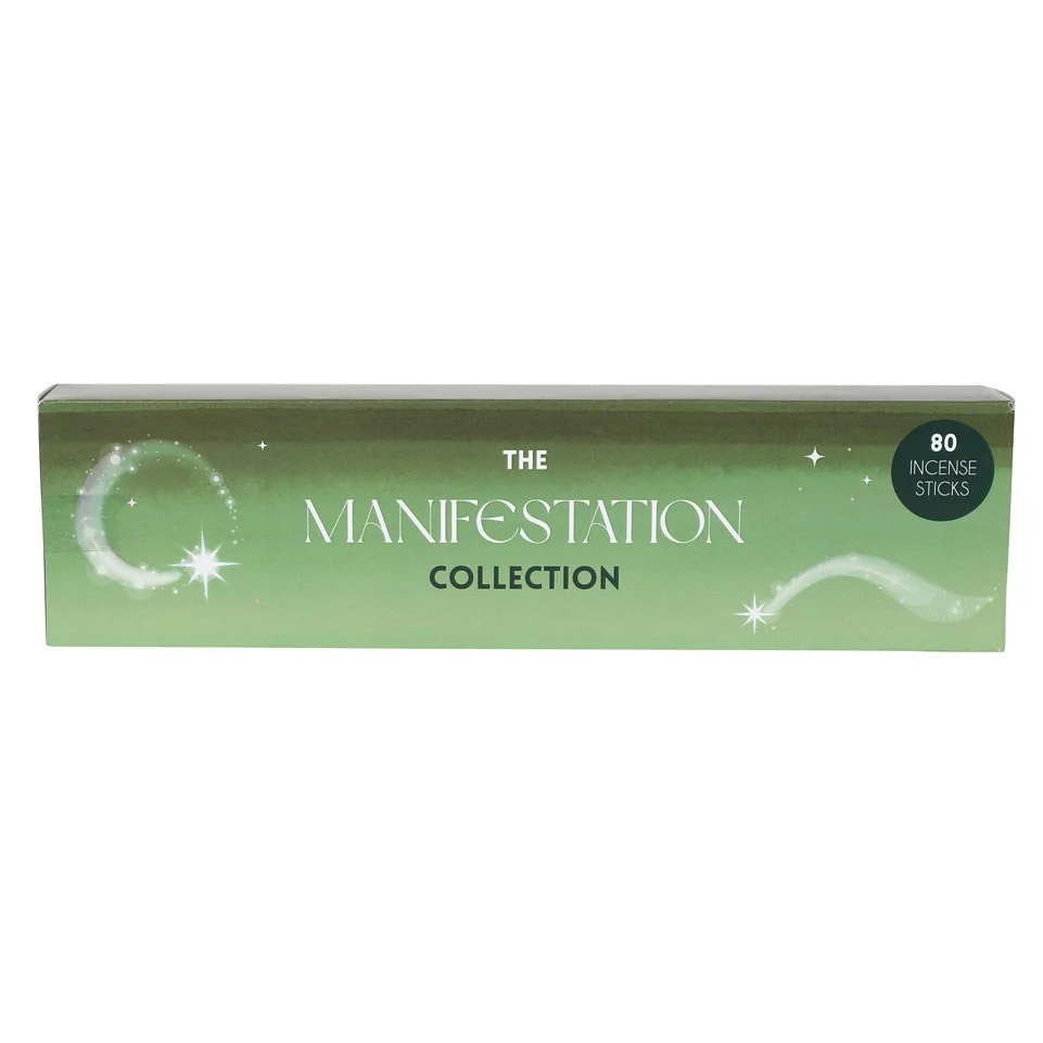 The Manifestation Collection incense stick set with four packs labeled Gratitude, Kindness, Warmth, and Clarity
