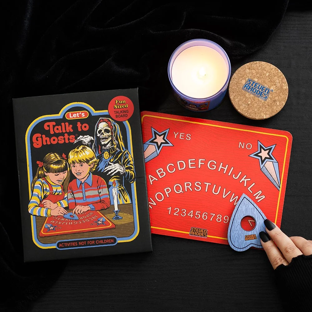 Let's Talk to Ghosts talking board game with letters, numbers, yes/no, planchette, and instruction booklet by Steven Rhodes