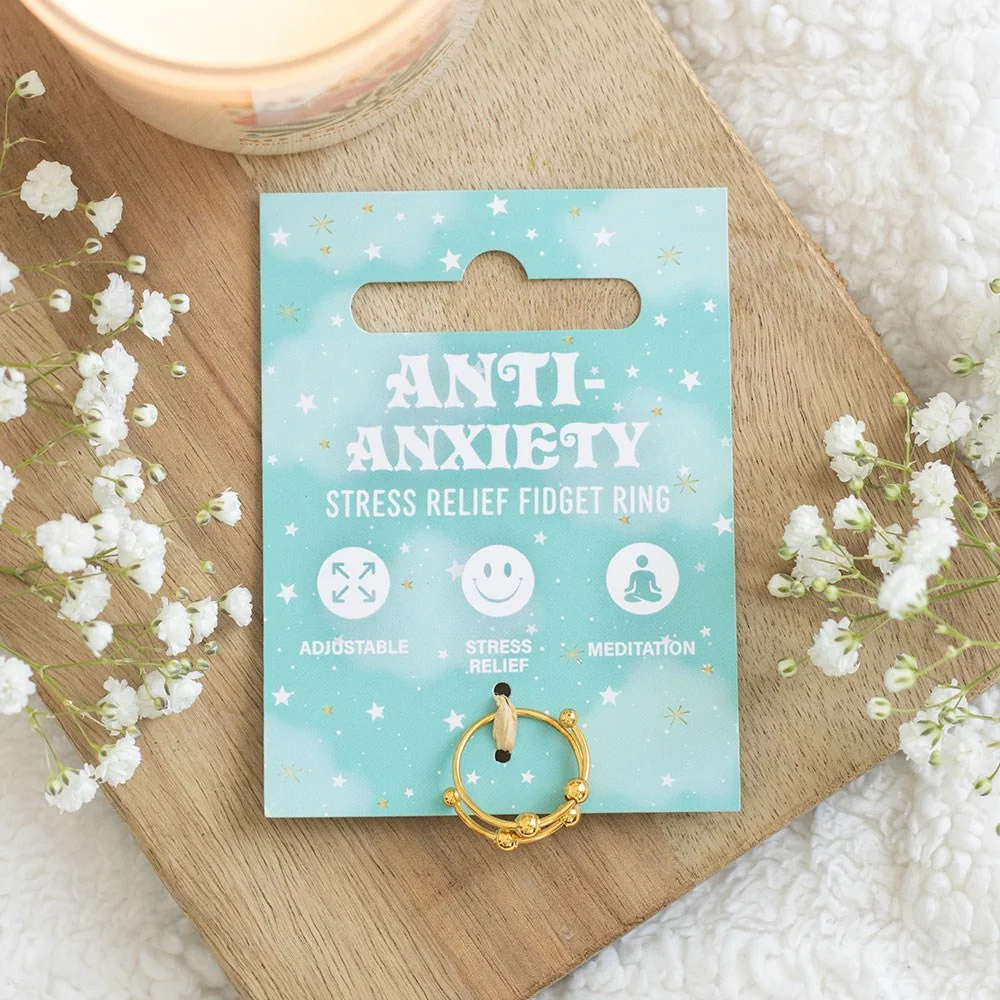 Smooth spinning anti anxiety fidget ring in sleek alloy design.
