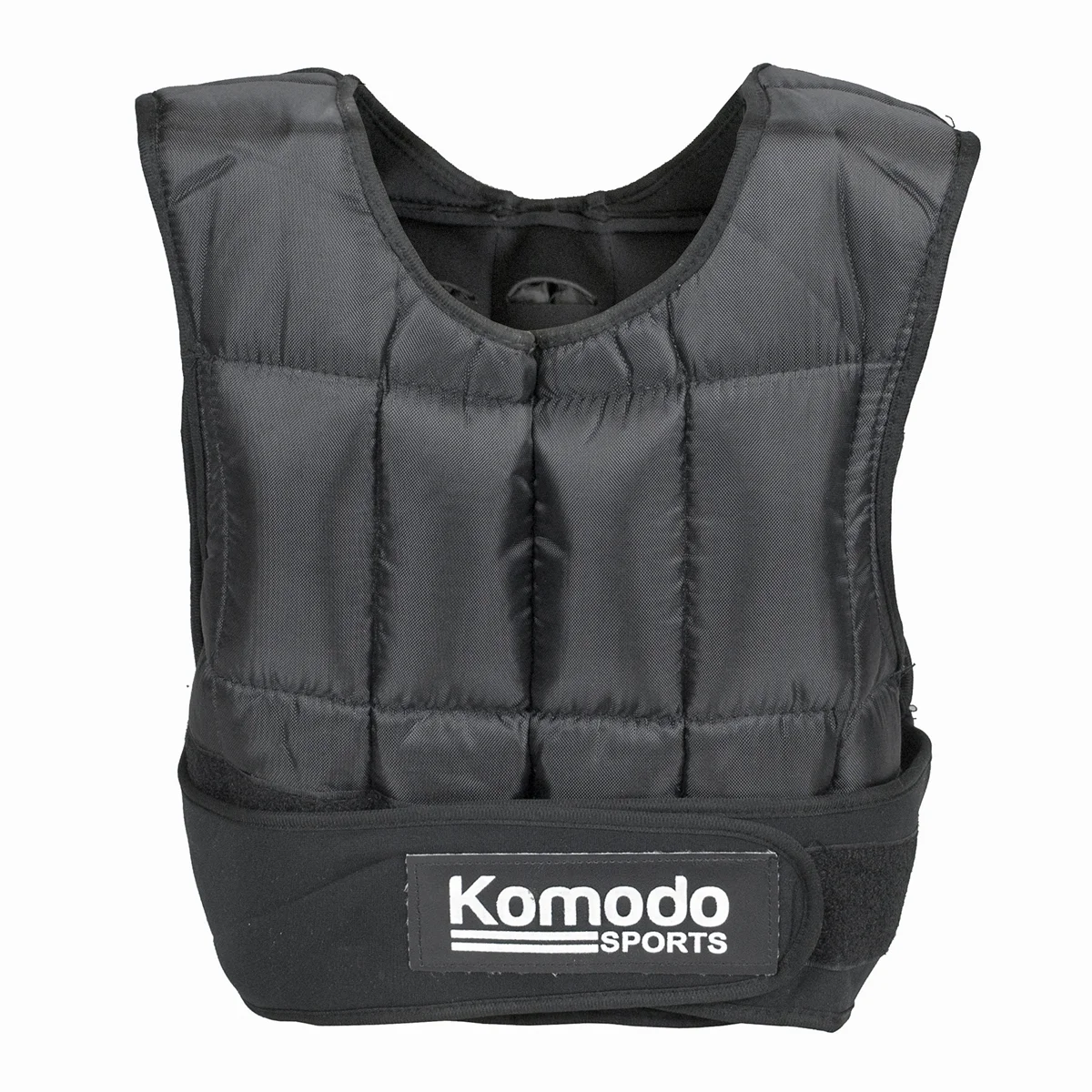 Komodo 20kg removable weighted vest in black neoprene, designed for intense training and adjustable weight intensity