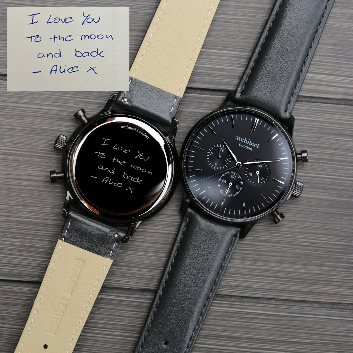 Men's Motivator contactless payment watch with jet black strap displayed alongside mobile app payment watch interface on smartphone screen