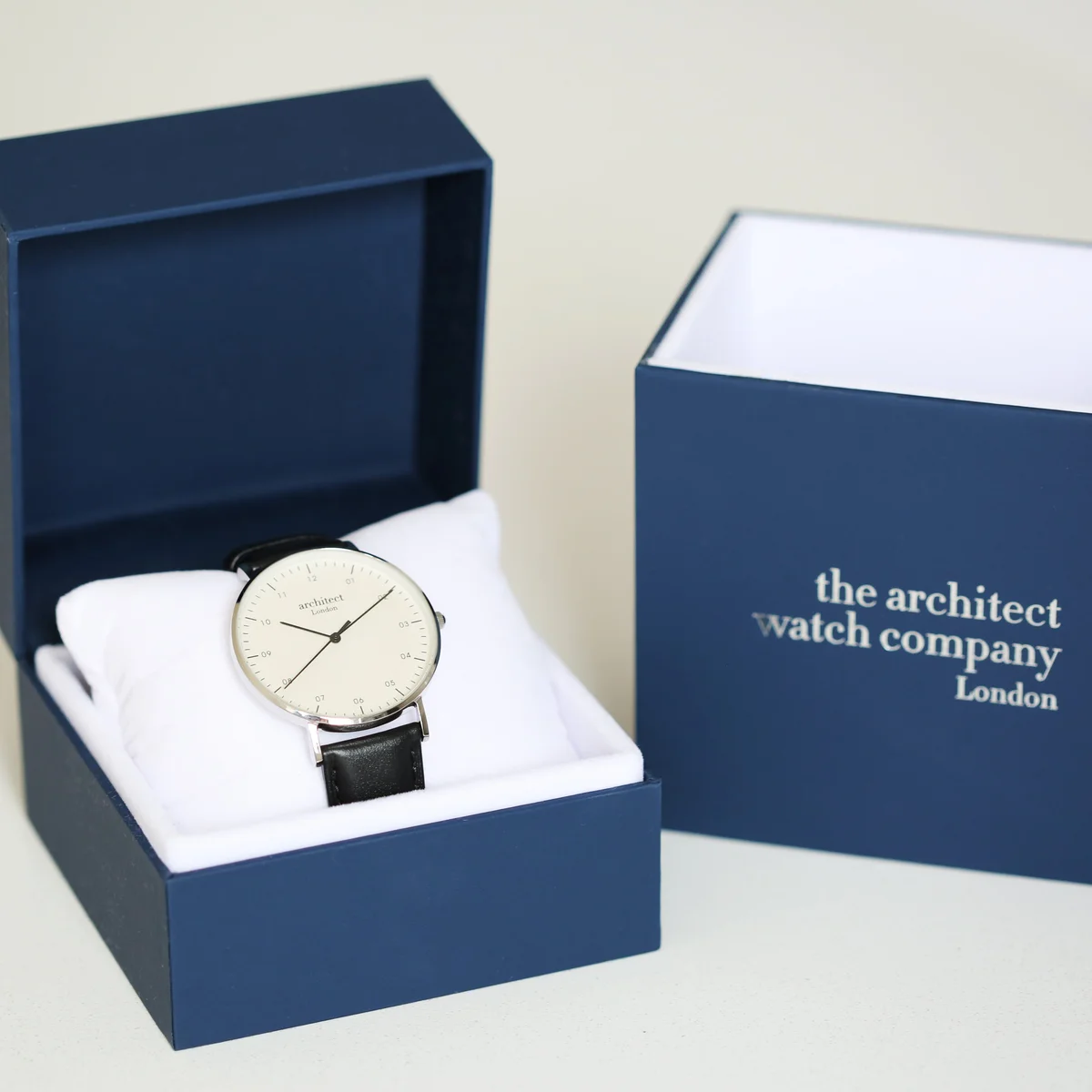 Men's Architect Zephyr contactless payment watch with jet black strap and custom handwriting engraving on dial face