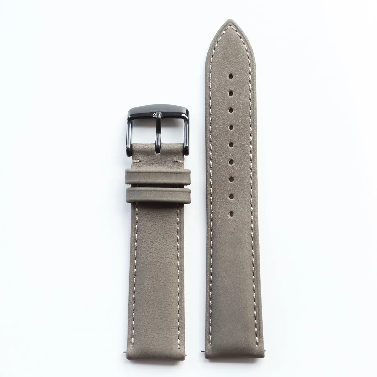 Brown genuine leather watch strap with quick-release snap, branded Architect London buckle, 20mm width
