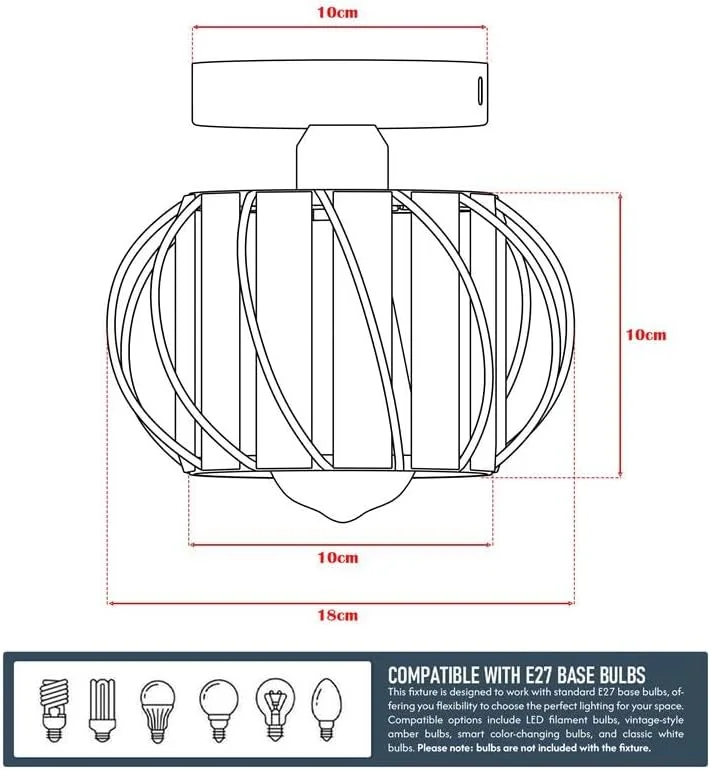Mini crystal semi flush mount light with cut crystal prisms on white metal base, 18cm diameter, ceiling mounted